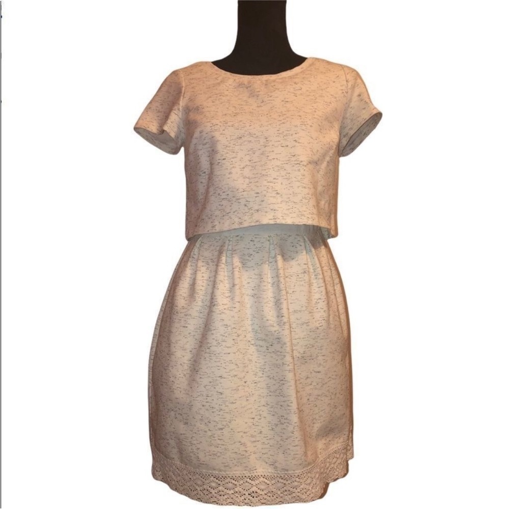 Maison jules mini dress short sleeve Marlet lace inset dress size M
